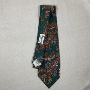 LIBERTY OF LONDON Men's 100% Imported Silk Green Multicolor Designer Necktie
